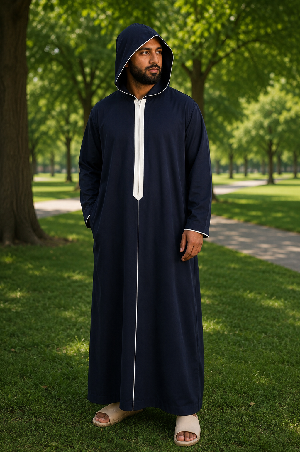 Blue Premium Hooded Style Thobe