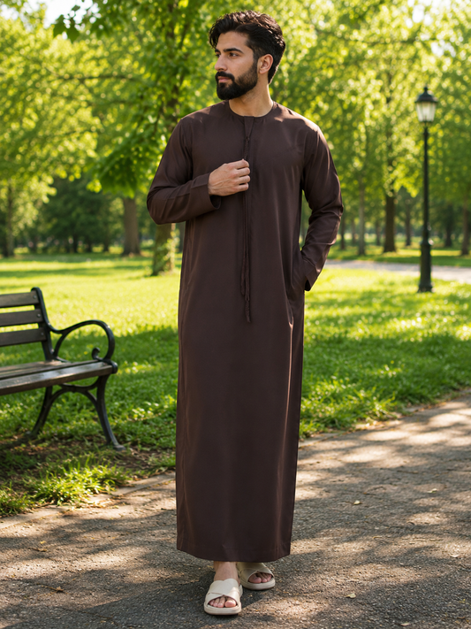 Maroon Premium Emirati Style Thobe