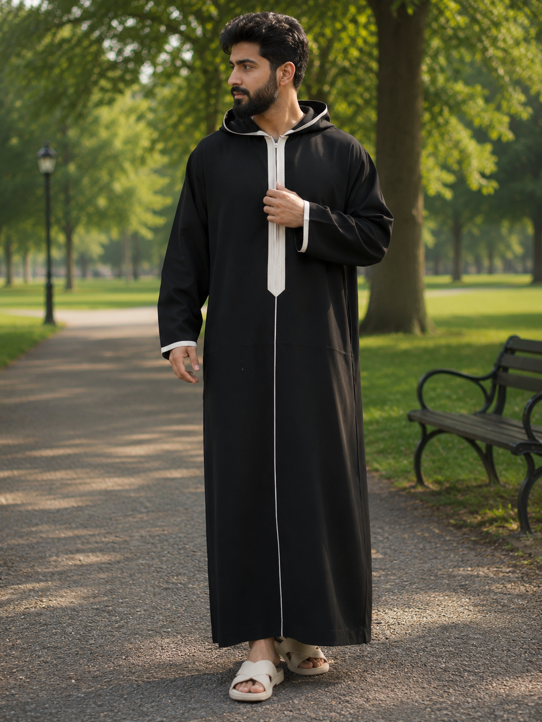 Black Premium Hooded Style Thobe