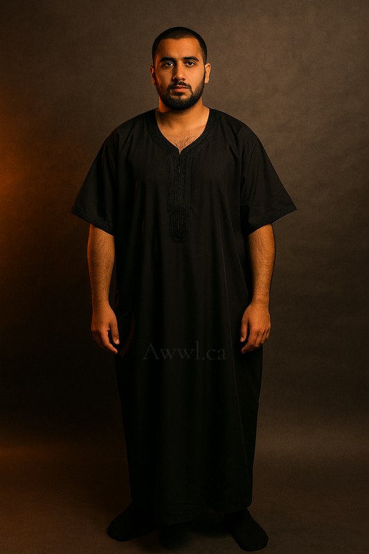 Black Premium Moroccan Style Thobe