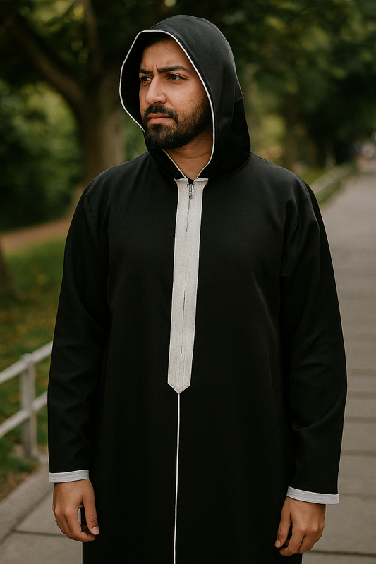 Black Premium Hooded Style Thobe