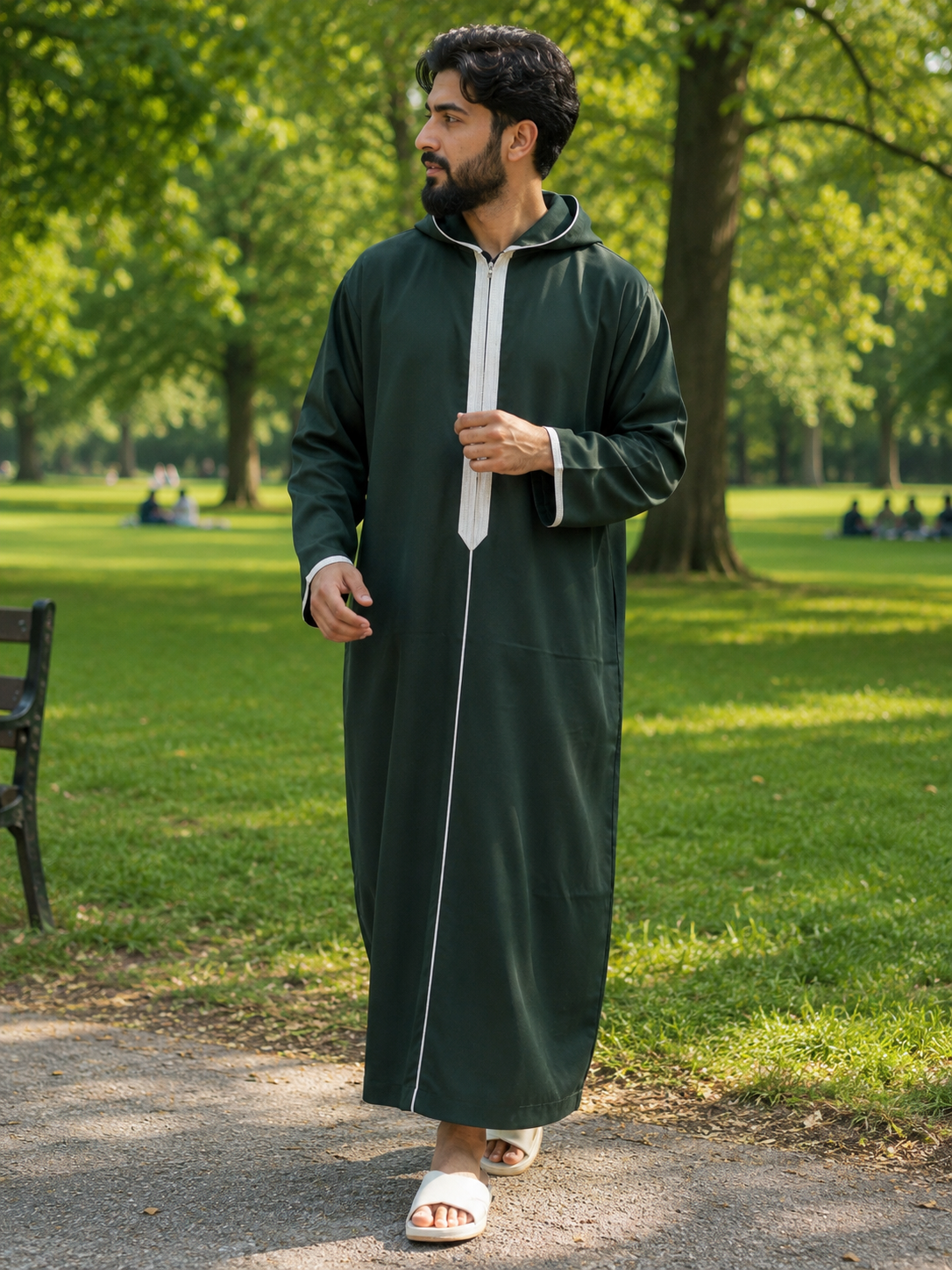 Pine Green Premium Hooded Style Thobe