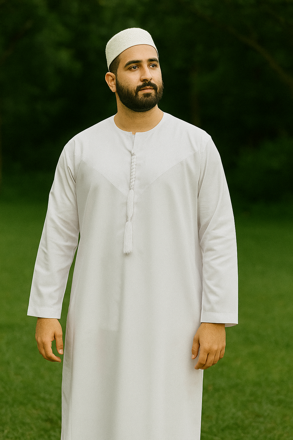 White Premium Emirati Style Thobe