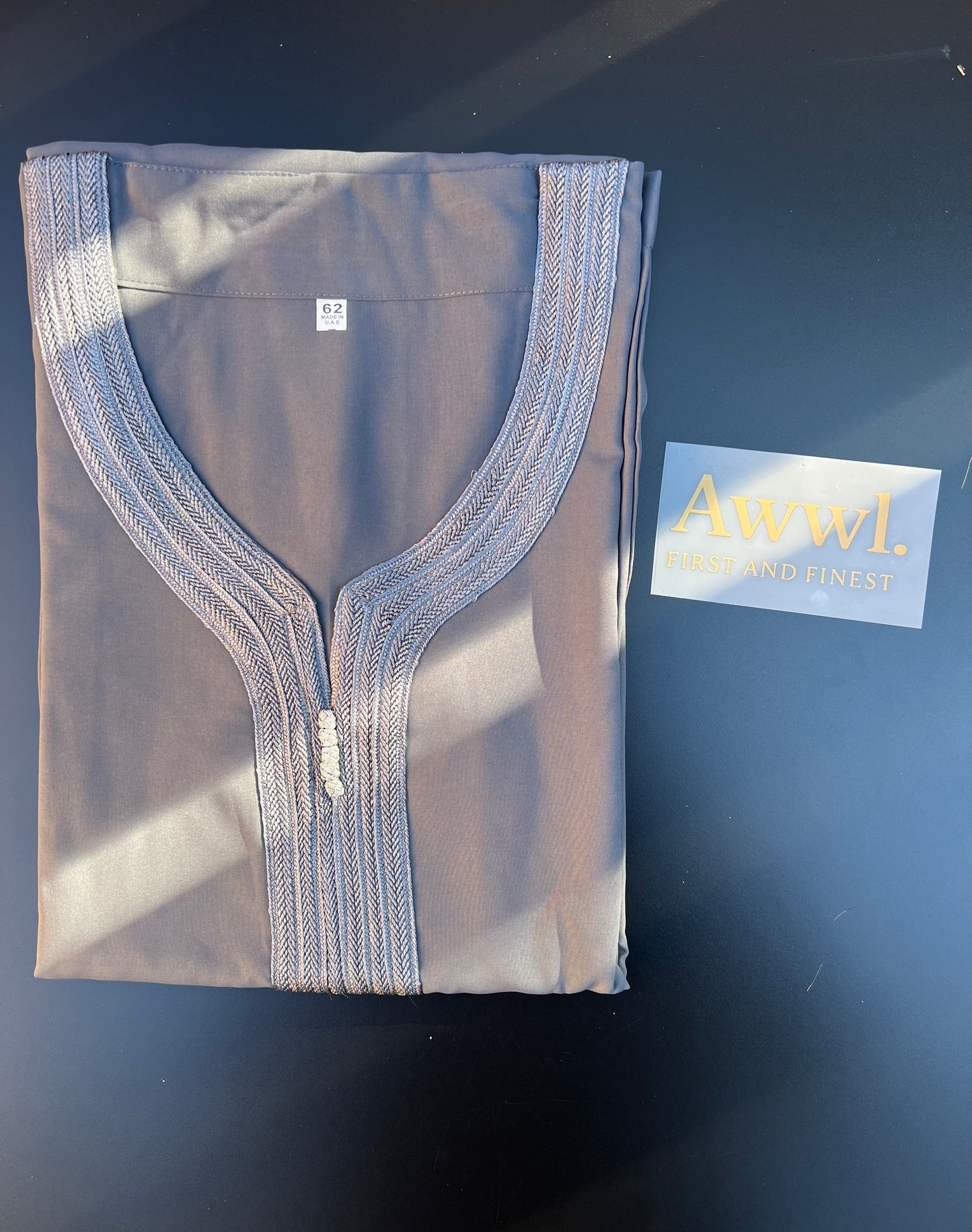 Grey Premium Moroccan Style Thobe