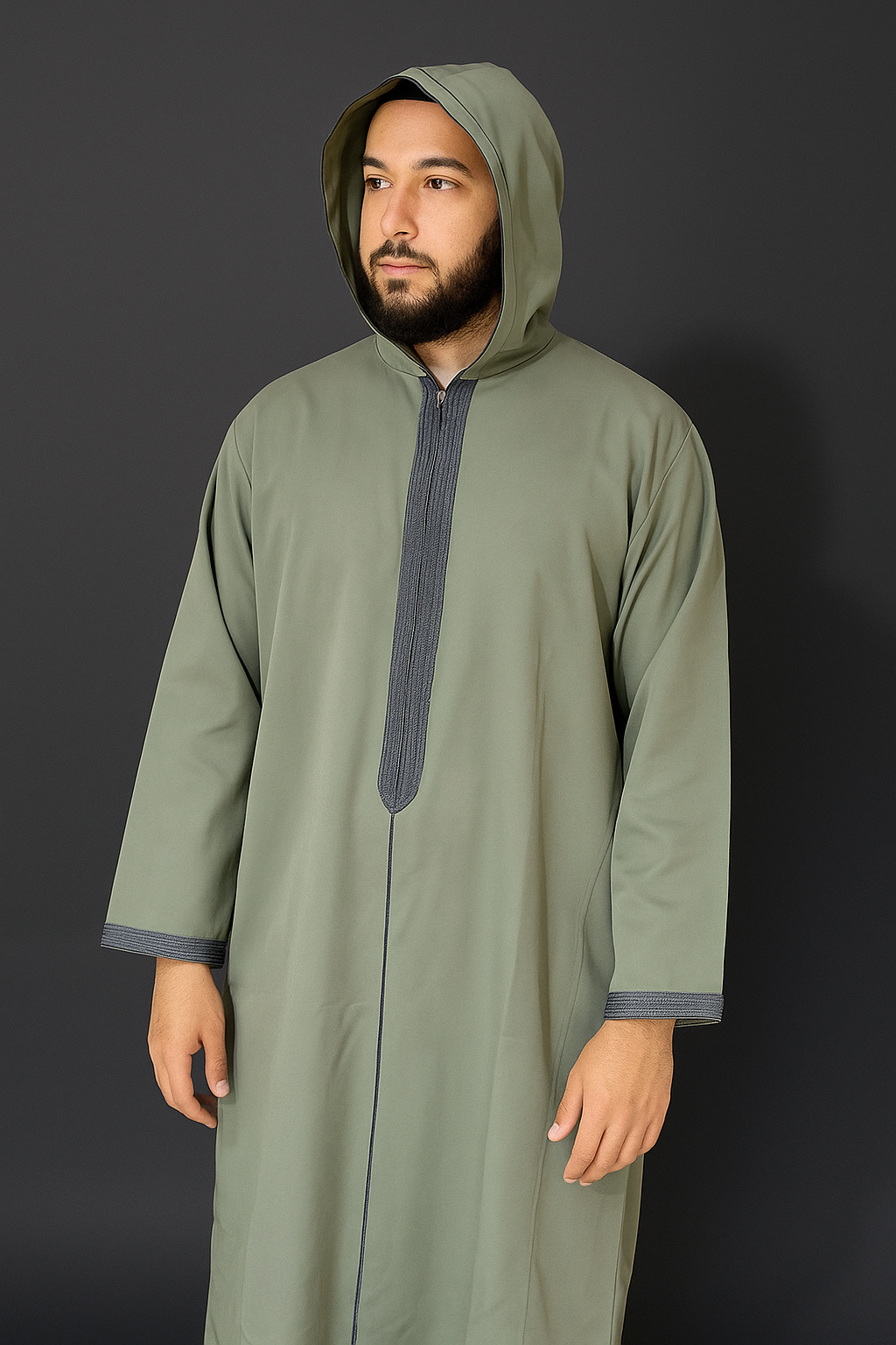 Green Premium Hooded Style Thobe